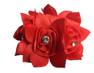 Hamag Rose Petal Scrunchie with Crystal- Choose Colour