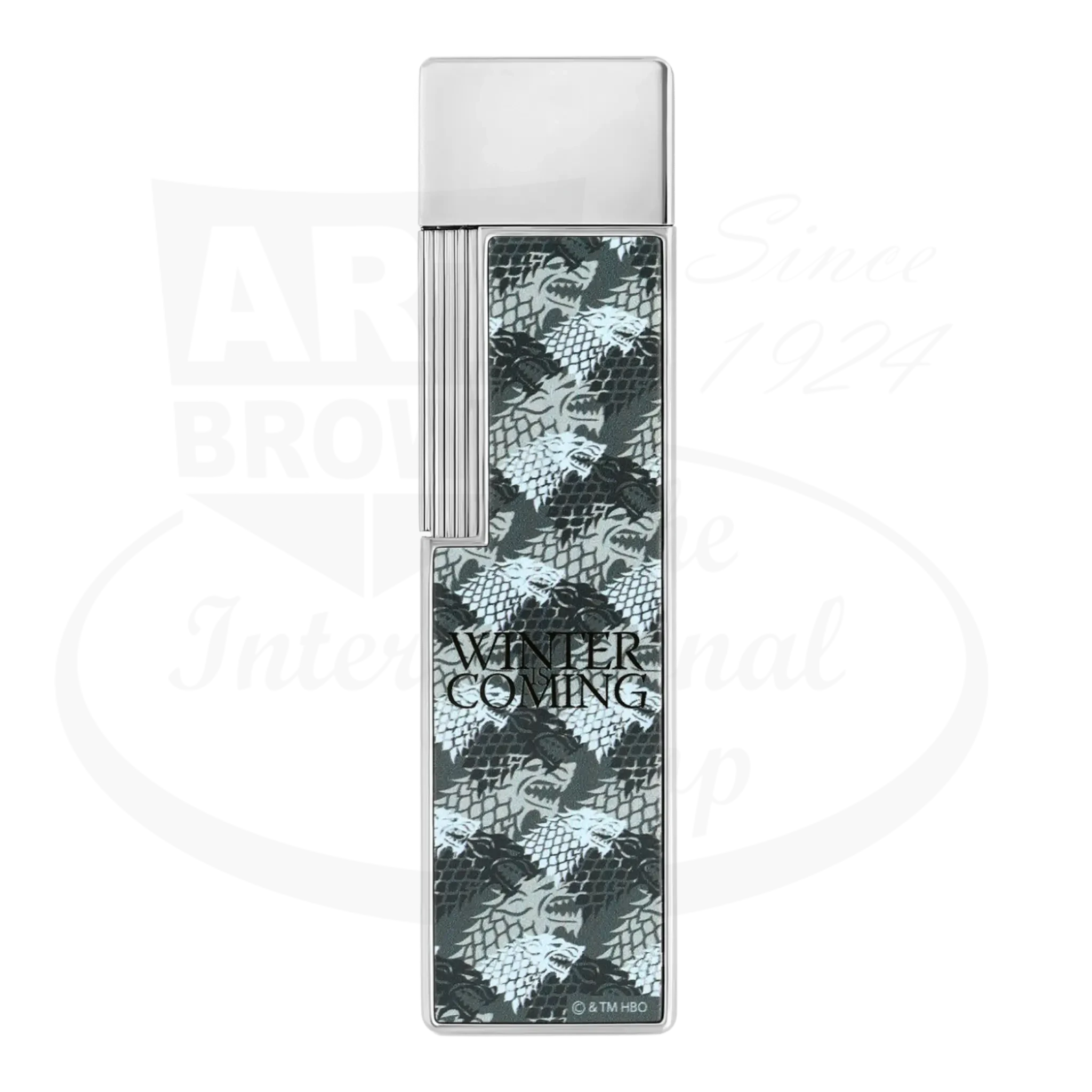 S.T. Dupont x Game of Thrones Twiggy White & Silver House Stark Lighter, 030013