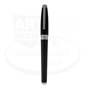 S.T. Dupont Olympio XL Black and Palladium Fountain Pen, 481674M -  Art Brown 