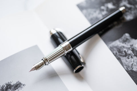 s.t. dupont line d fountain pen in black and palladium
