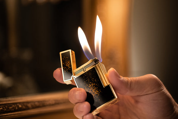 S.T. Dupont ligne 2 lighter with gold dust pattern
