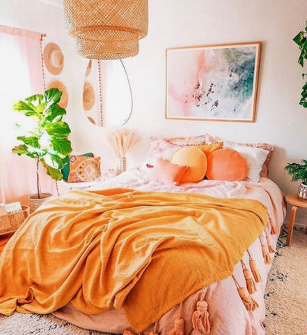 soft peach color home decor