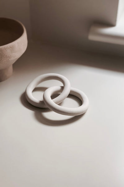 Atley.co Ceramic connection rings handcrafted ceramic chain minimal ceramics made in Melbourne Australia
