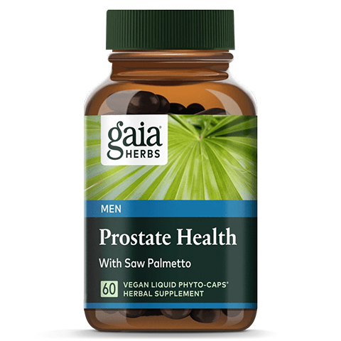 Gaia Herbs Prostate Health contains saw palmetto for men