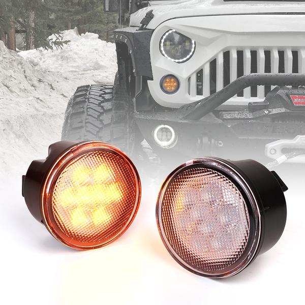 Xprite G2 LED Amber Turn Signal Light Jeep Wrangler (2007-2018) Clear –  Redline360