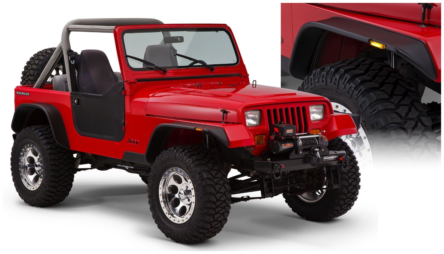 Bushwacker Jeep Flat Style Fender Flares Jeep Wrangler YJ [Front/Rear] –  Redline360