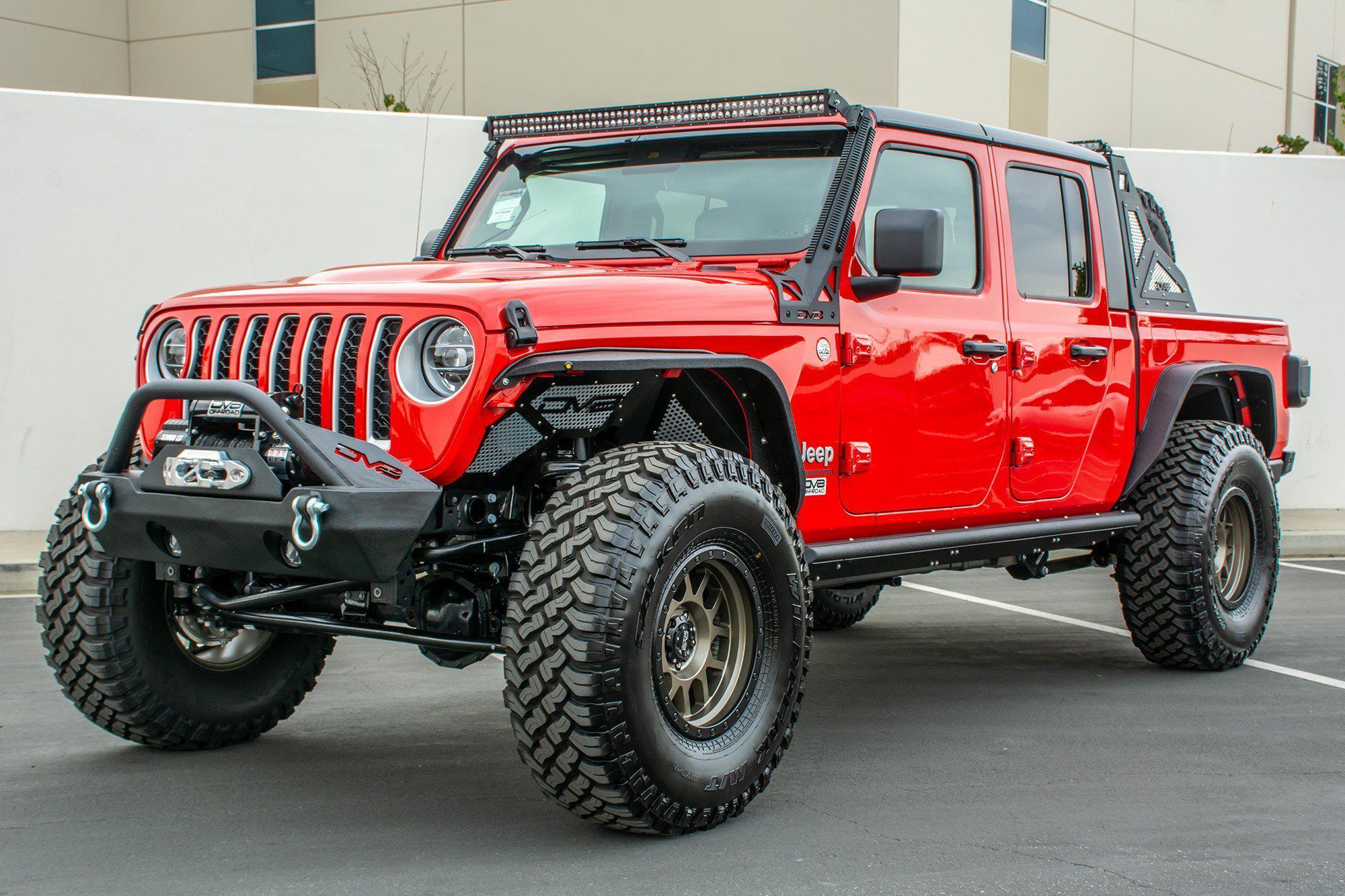 Dv8 Off Road Rock Sliders Jeep Gladiator Jt 2020 2021 With Step St Redline360