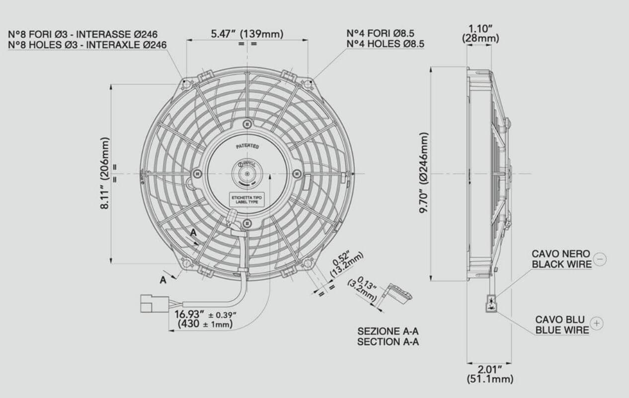 Spal Electric Fan 9 Puller Style Low Profile 625 Cfm 30100452