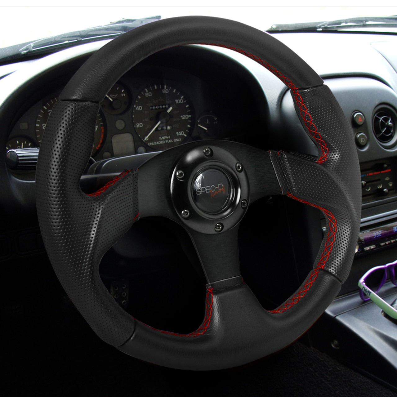 Spec D Steering Wheel 3mm Momo Race Style 1 5 Thick Black W Re Redline360