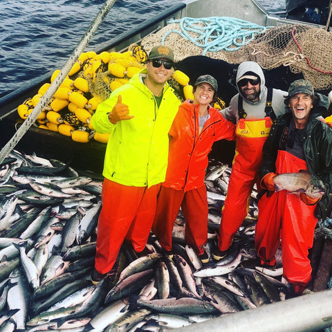 Purse Seiner Crew with Big Set on Deck