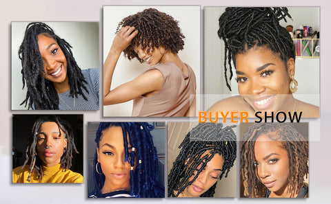 Short Dreadlock Ombre Crochet Twist Hair Wig Curly Synthetic Soft Faux Locs with Bangs