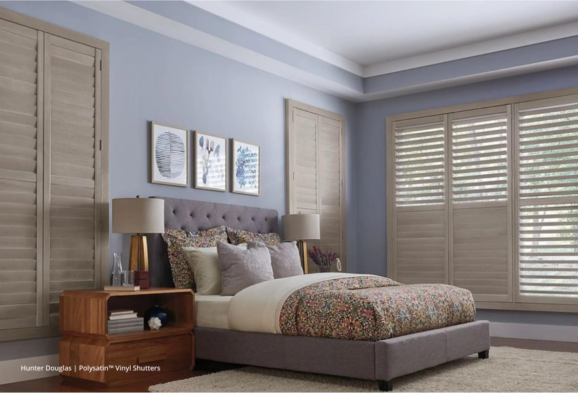 Hunter Douglas Parkland® Wood Blinds, natural wood interior design near Chicago, Illinois (IL) and Midwest