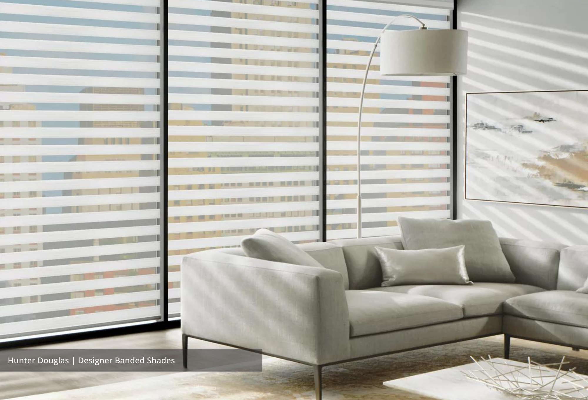 Hunter Douglas Banded Shades available at JC Licht