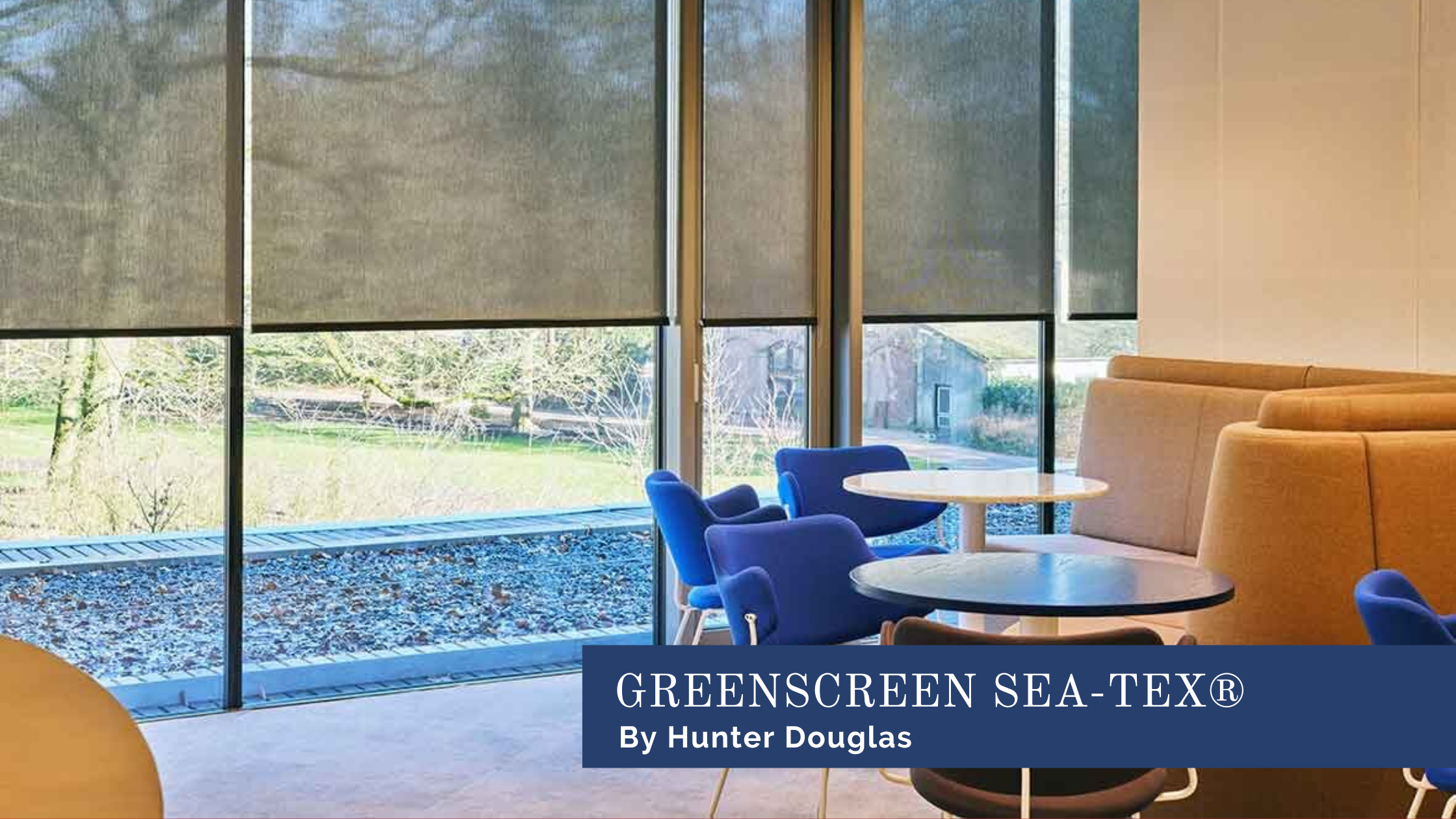 Hunter Douglas Designer Screen Shades with Greenscreen Sea-TexTM, responsible design, ethical design near Chicago, Illinois (IL)