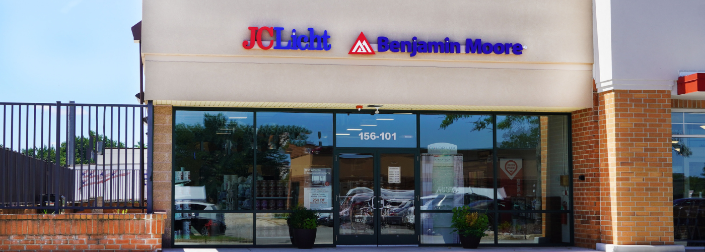 Exterior image of JC Licht's Bloomingdale location. Shop JC Licht in Bloomingdale, IL.