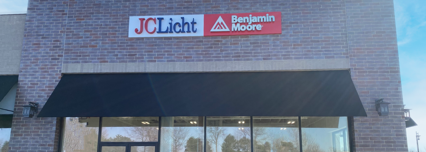 Exterior of JC Licht's Huntley store location. Stocked with all your painting needs.