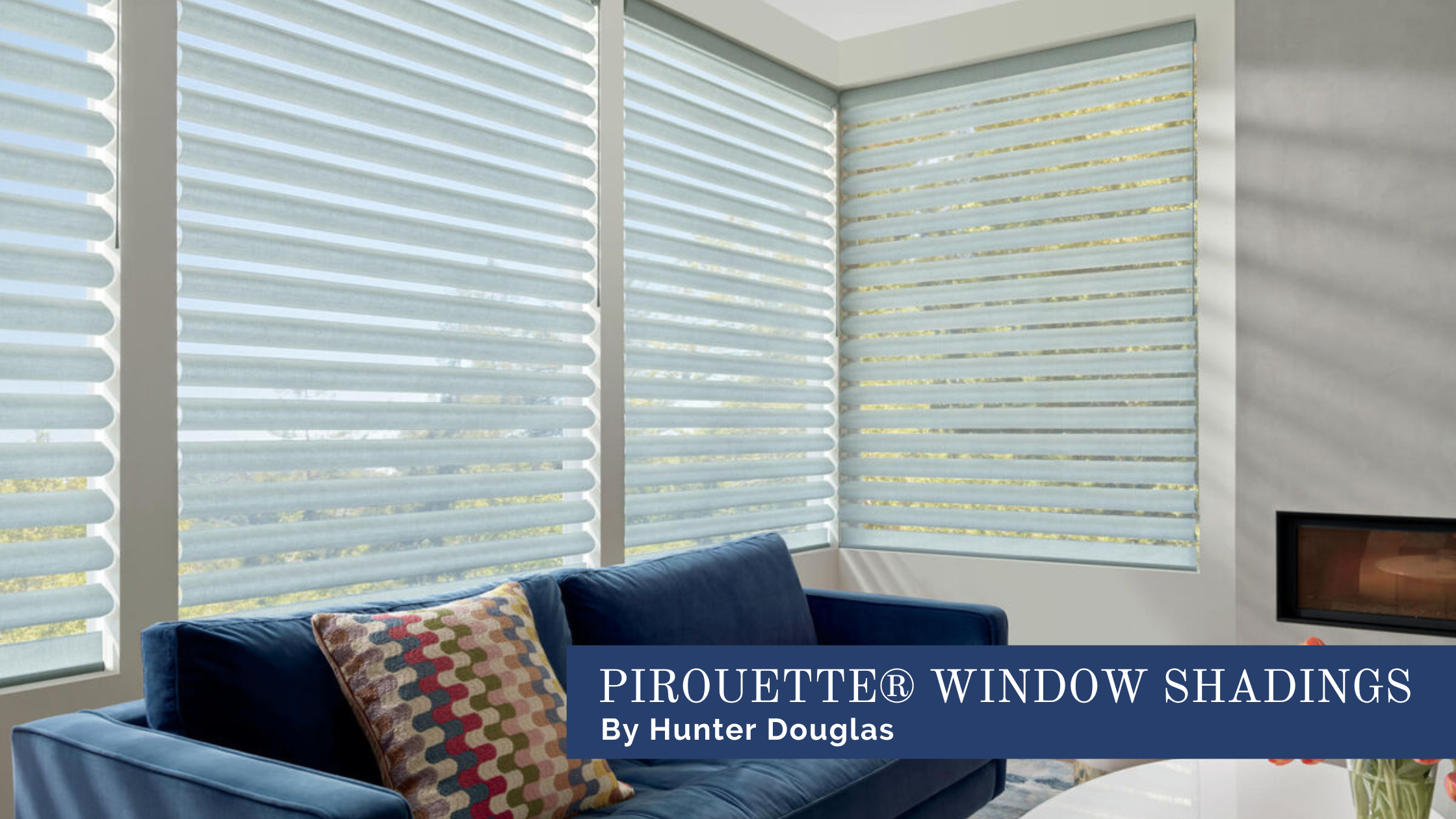 Hunter Douglas Pirouette® shades, summer style 2022 from JC Licht near Chicago, Illinois (IL) and midwest