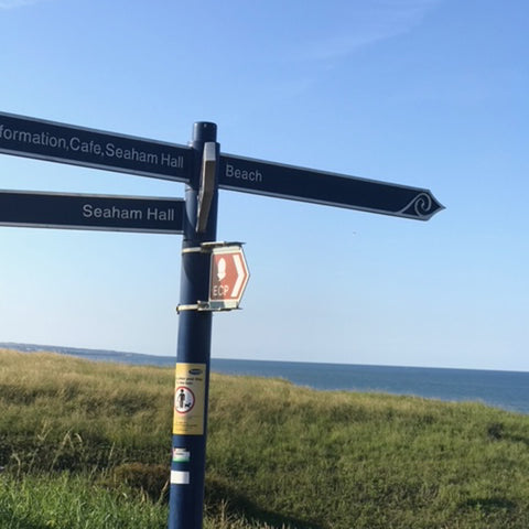 Seaham Beach sign sea glass hunting kriket broadhurst jewellery