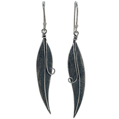 leaf silver earrings drop earrings