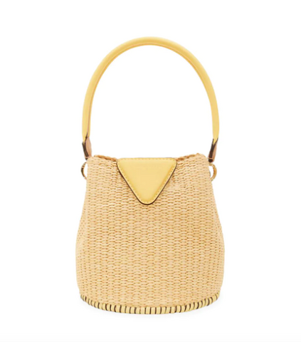This Raffia Woven Bucket Bag Combines Two of Spring’s Hottest Bag Trends