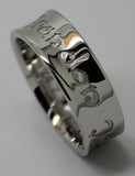 Custom Made Solid 9ct White Gold Engraved Ring With Your Own Message 7mm Wide