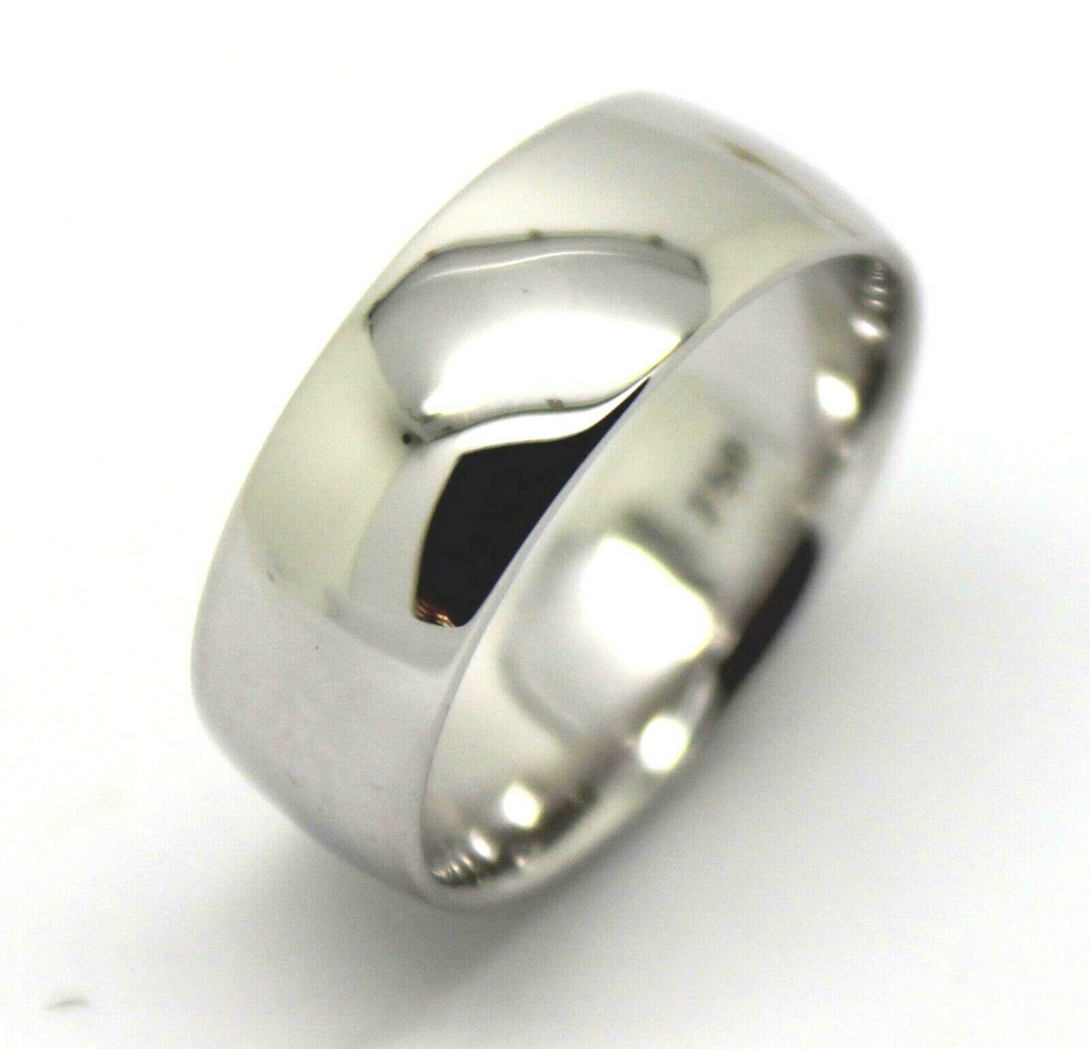 Size L Genuine 18ct Hallmarked 750 Heavy White Gold Full Solid 6mm Wed ...