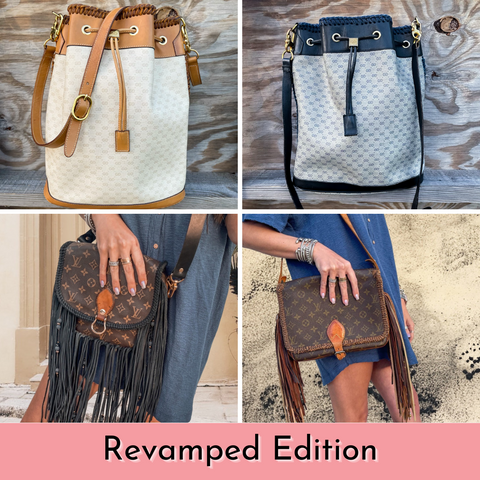 Louis Vuitton vintage and upcycled boho bags, purses, keychains