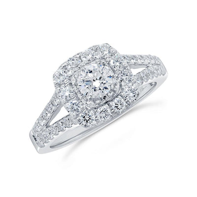 14K White Gold Halo Ring Setting #JS999W14