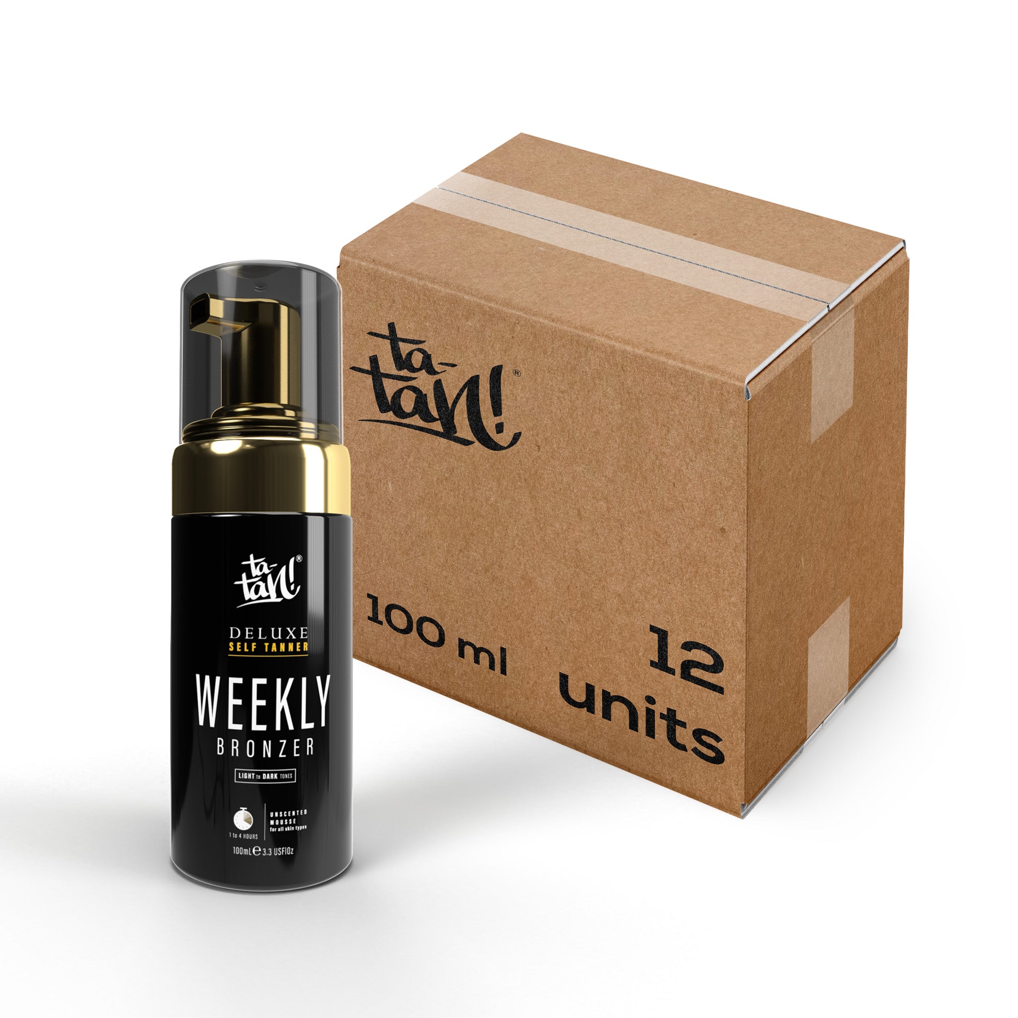Ta-Tan! Weekly Bronzer Deluxe Self Tanner (100ml) - 1 box (12 units)