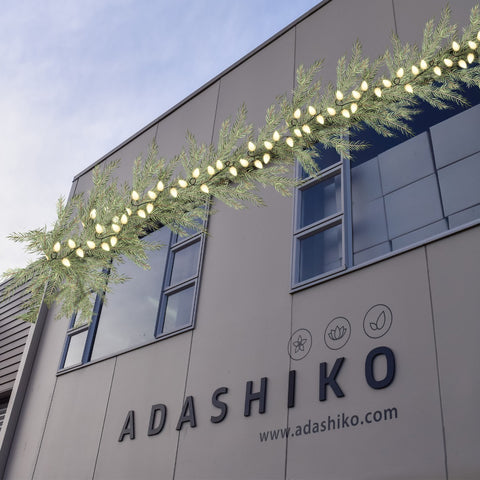 Adashiko HQ - front of building with Christmas Lights | Adashiko Collagen | 100% Natural Skincare