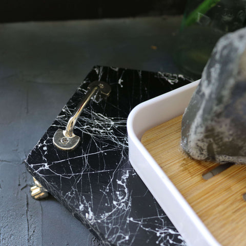 coffin tray with soap and soap dish