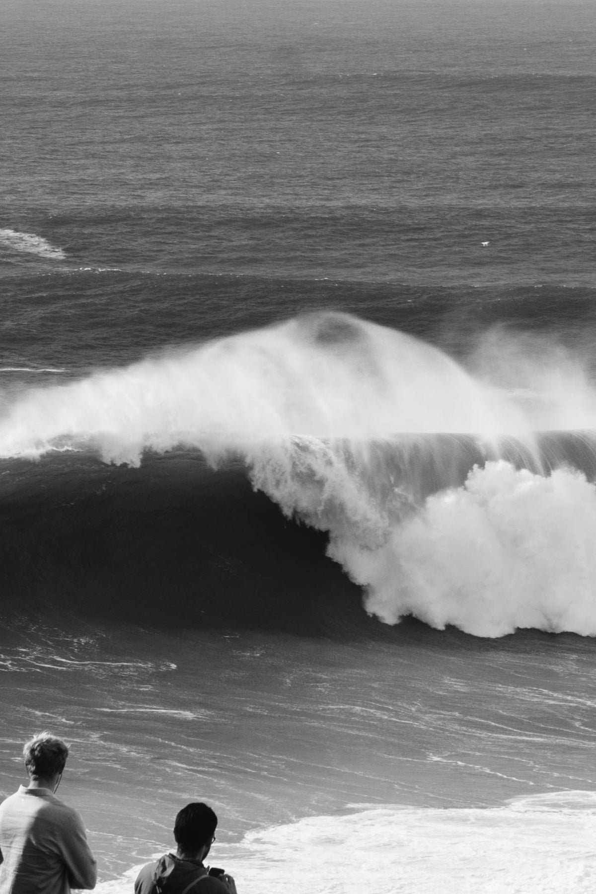 Begeisterte Zuschauer Riesenwellen Nazaré