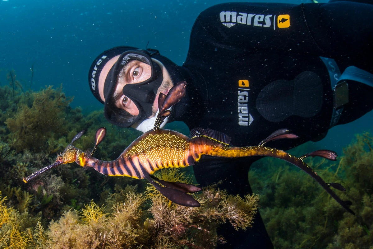 Selfie Uli Kunz mit seltenen Seedrachen 