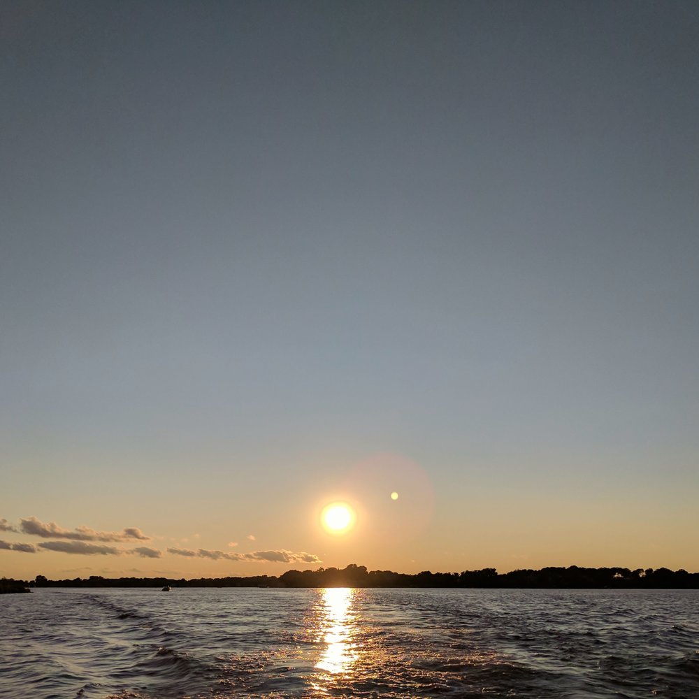 sunset over the lake