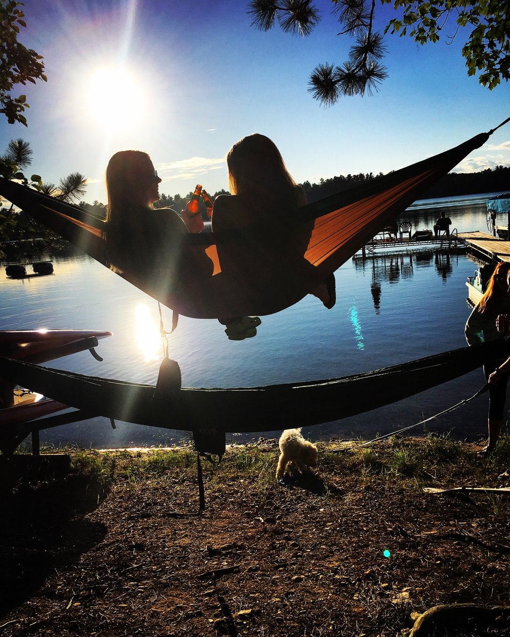 relaxing in the hammocks