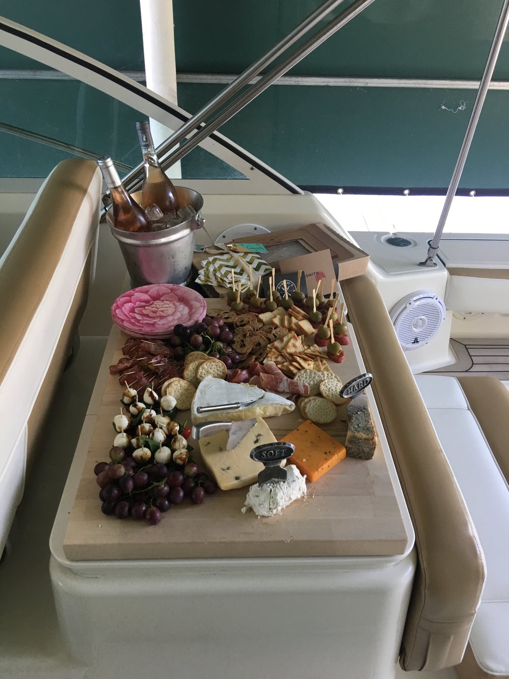 cheese board on boat