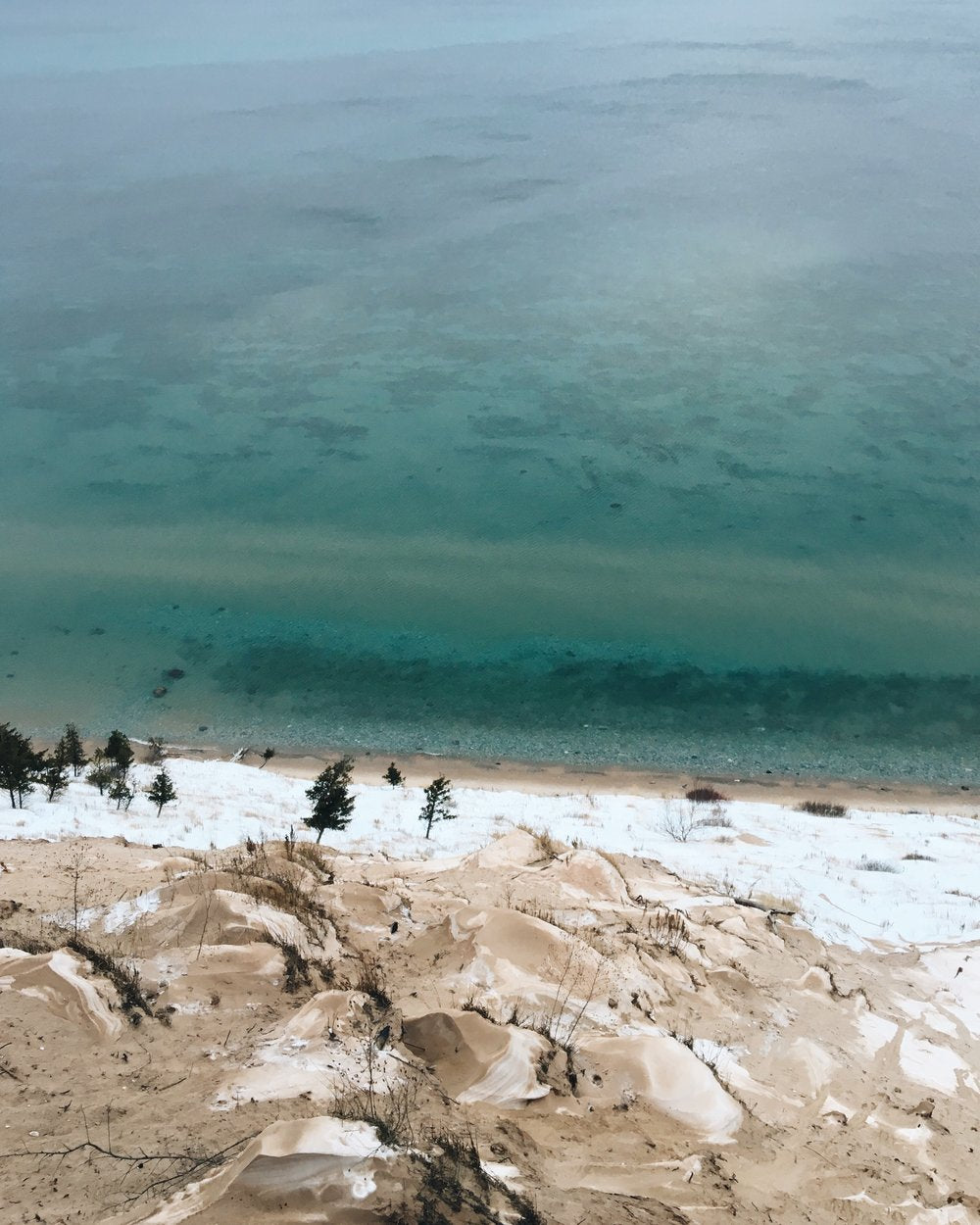 lake michigan winter bluffs