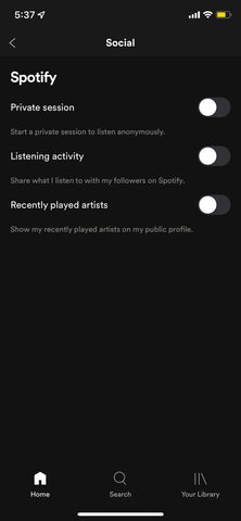 Spotify private mode