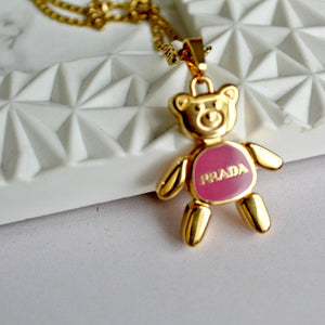 prada teddy bear necklace