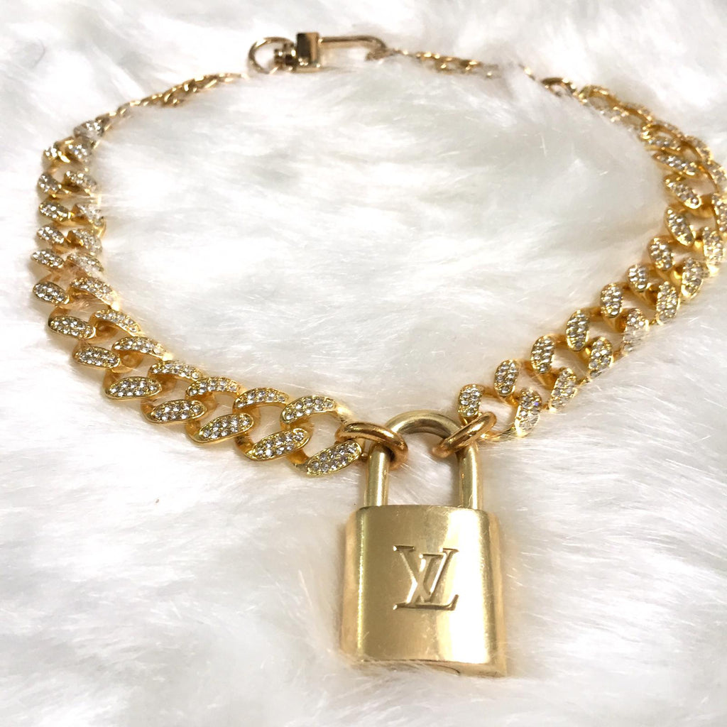 Louis Vuitton Padlock with Rhinestone 'Hip Hop' Necklace – Boutique ...