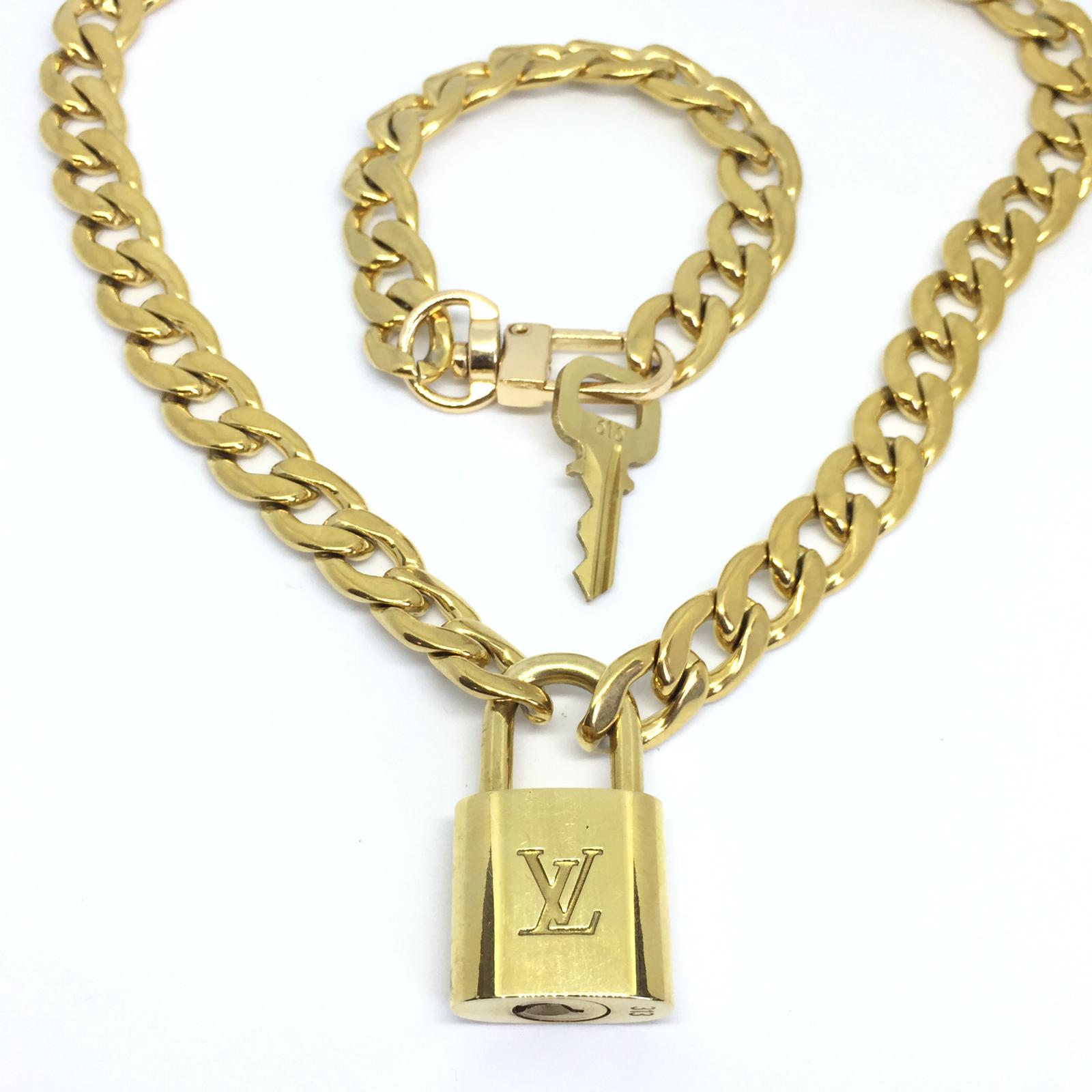 LV Lock and Key Fob Necklace