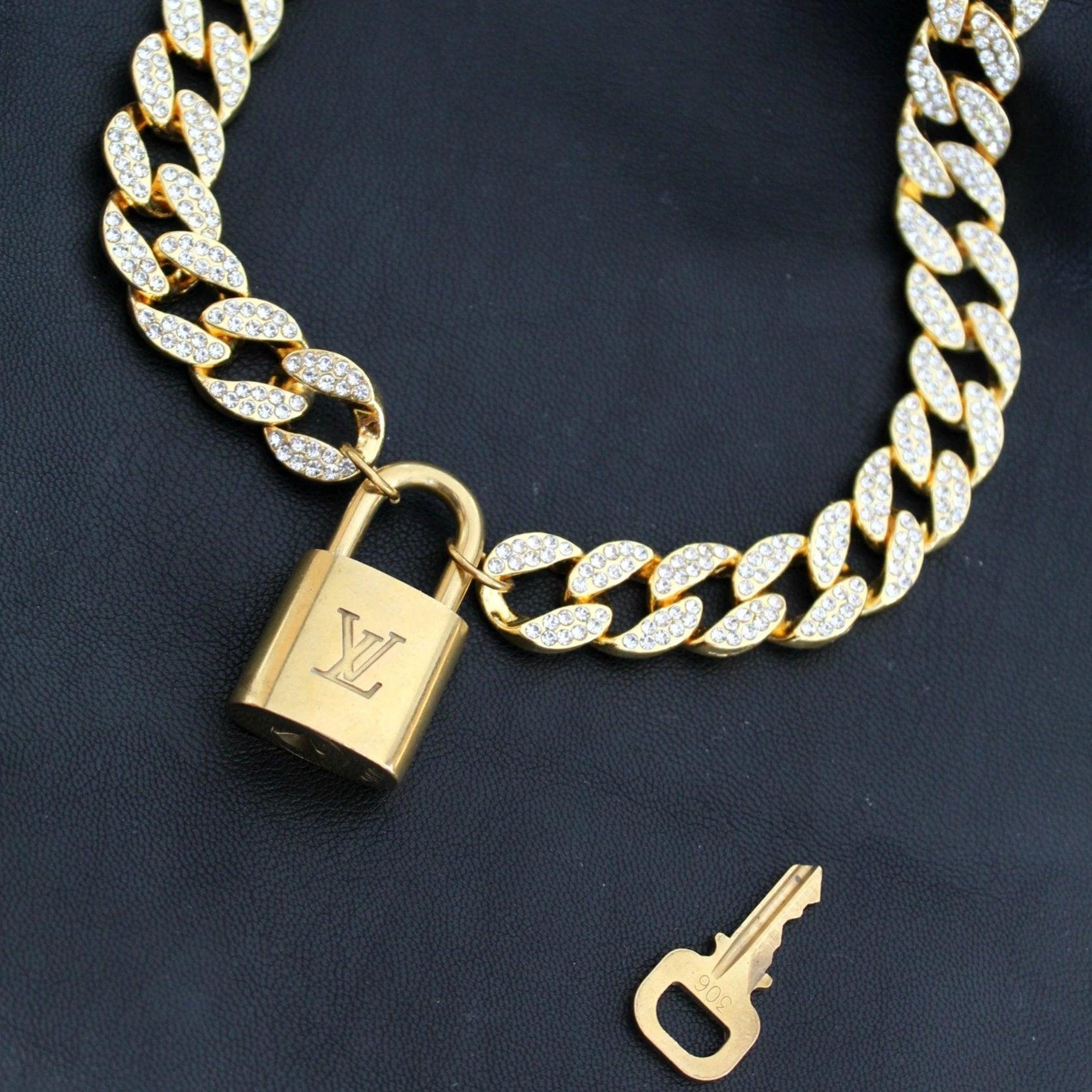 Louis Vuitton Padlock Necklace with Double Chain For Him