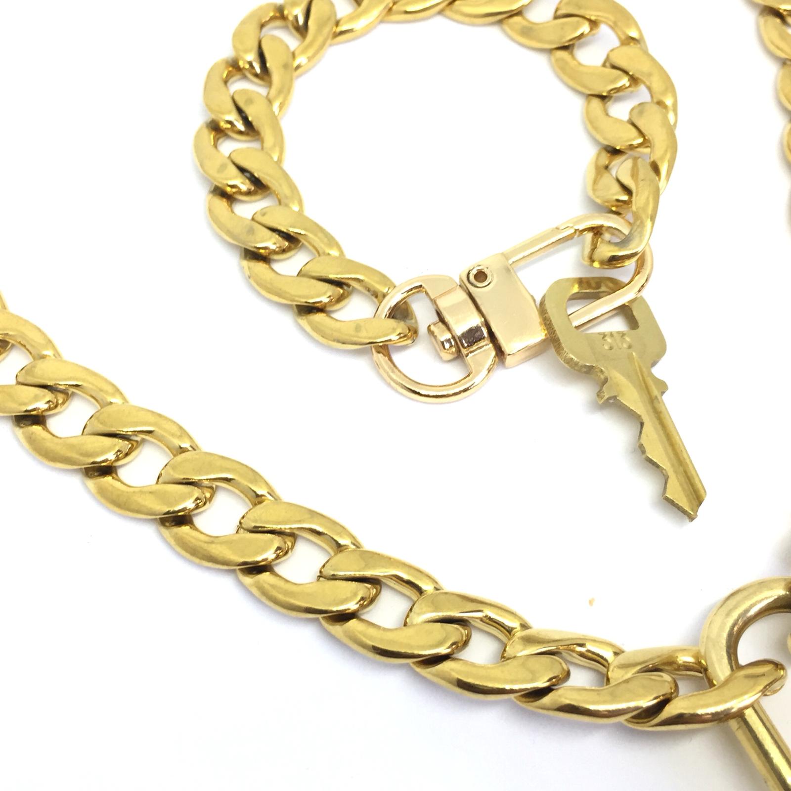 Louis Vuitton Set Lock Cuban Chain Necklace with Key Bracelet – Boutique SecondLife