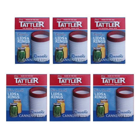 Tattler Multi-Size Reusable Canning Lids with Rings - Trial Pack (72 Lids)
