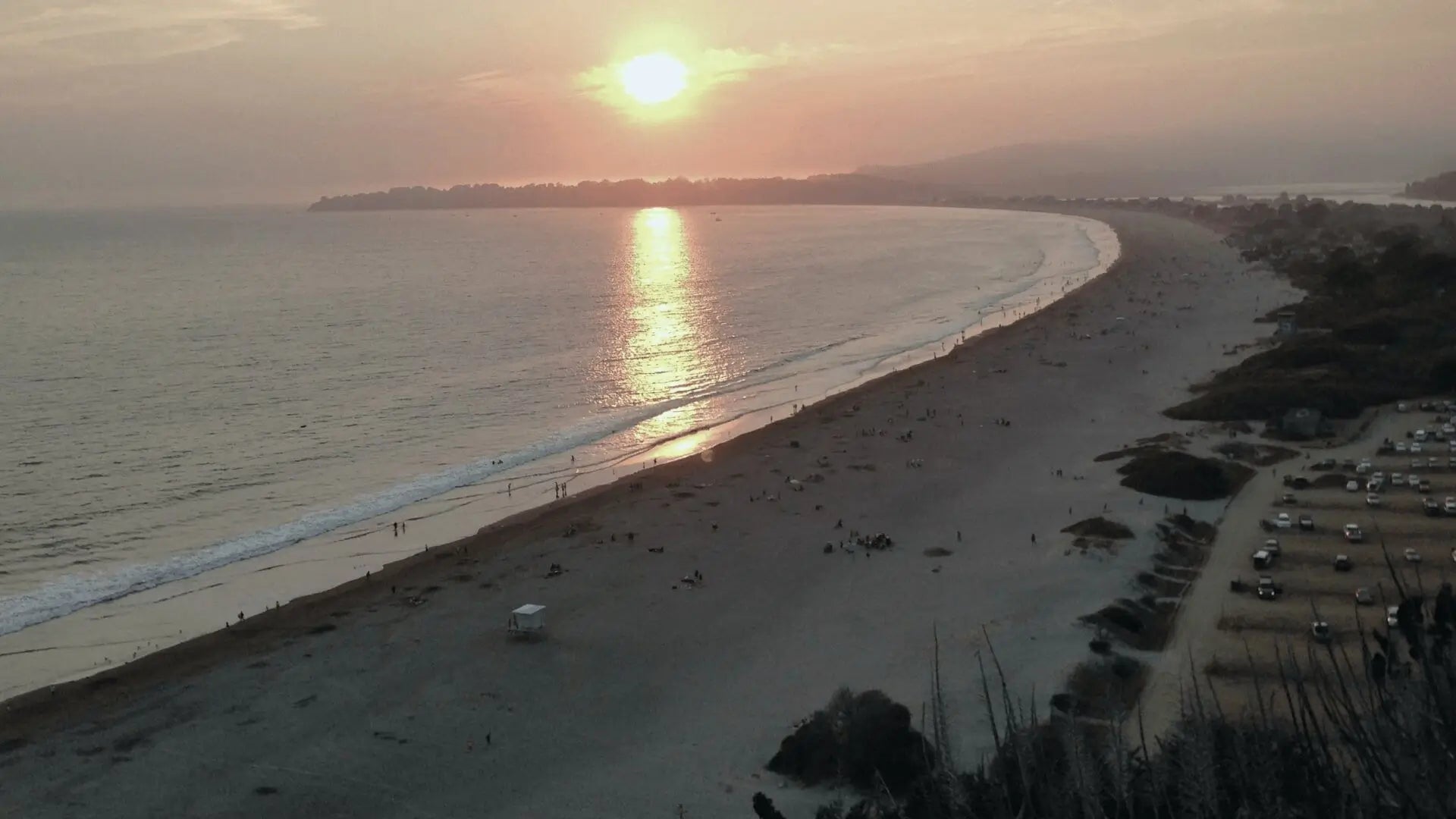 evening sun soaked santa cruz shores