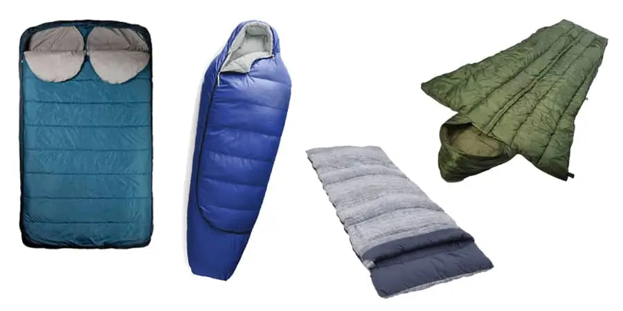 The shapes of the sleeping bags do also vary