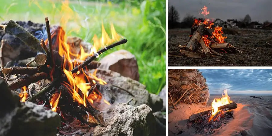 collage of different fire pits