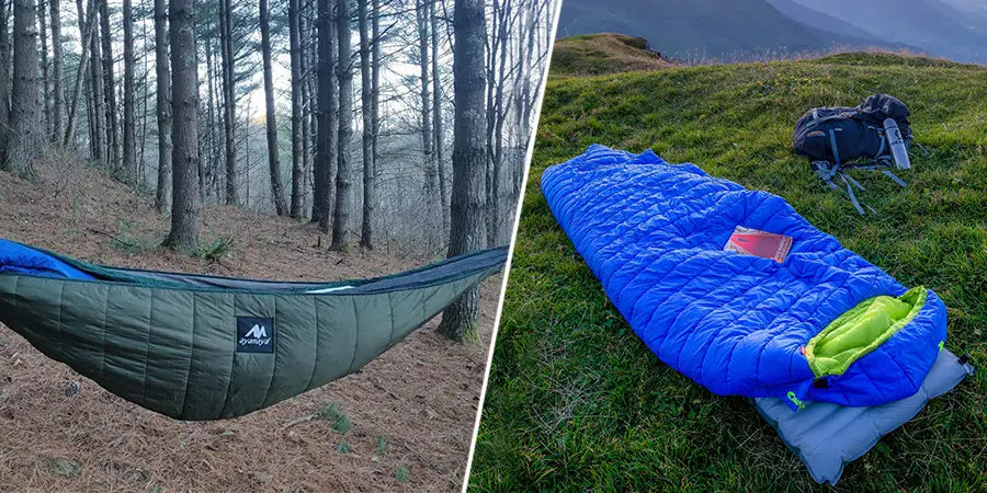 underquilt & sleeping back camping configurations