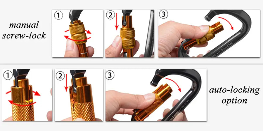 how to lock carabiners