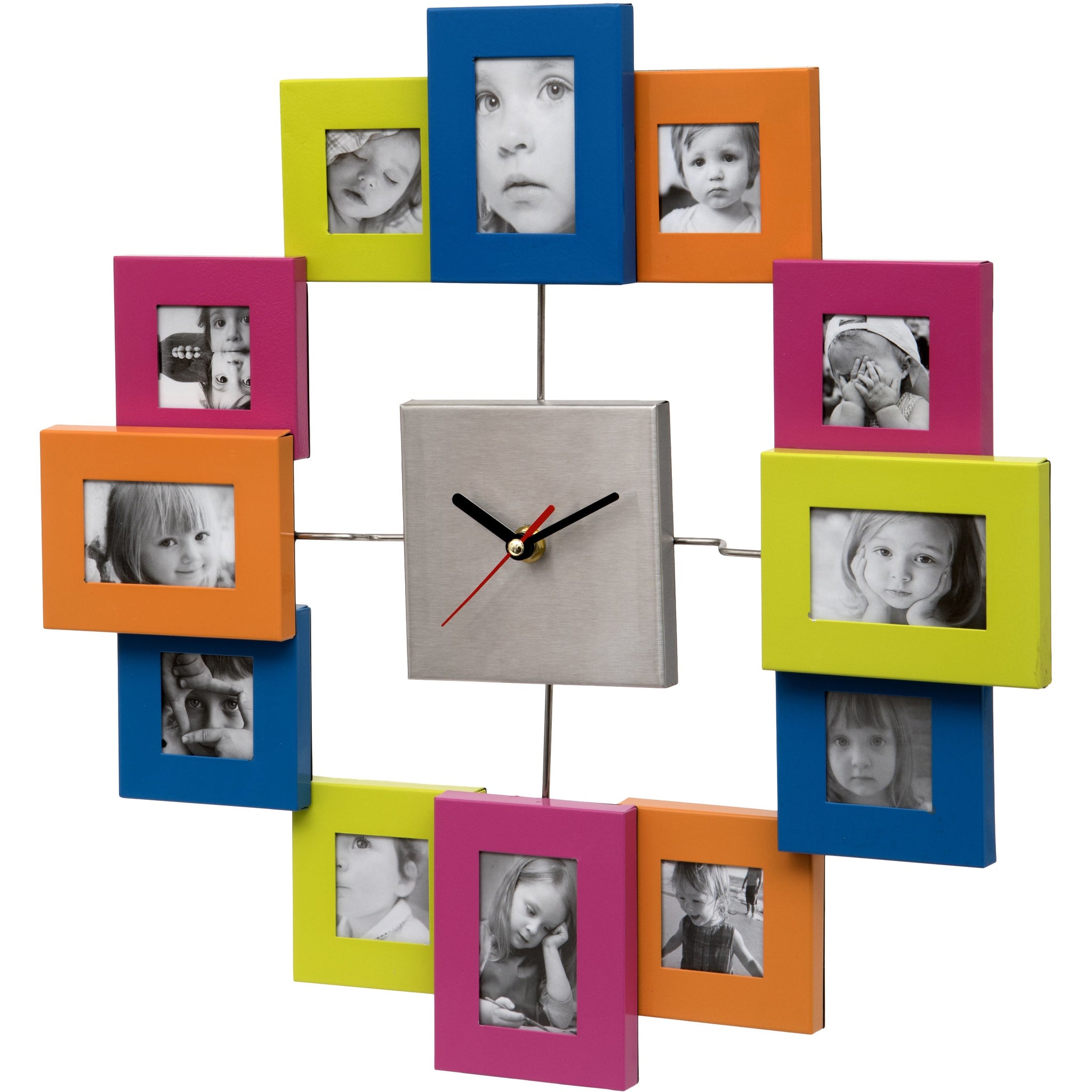 Multi Coloured Photo Frame Wall Clock Gifts Online Uk